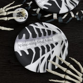 Skelet Botten Spine Zwart Wit Halloween Party Papieren Bordje