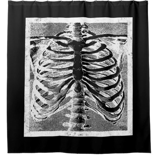  Skelet Botten Torso Body Halloween Douchegordijn (Voorkant)