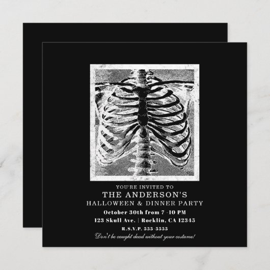  Skelet Botten Torso Body Halloween Kaart (Voorkant / Achterkant)