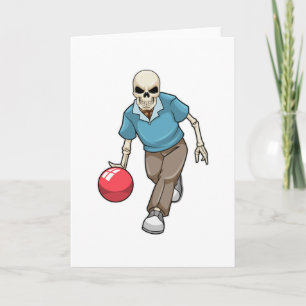 Skelet bowlt met bowlingbal kaart