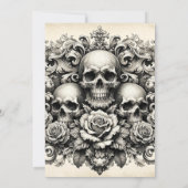 Skelet Bruid en bruidegom Beige Tan Wedding Kaart (Achterkant)