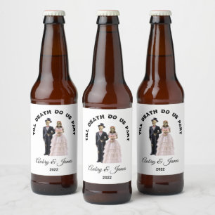 Skelet Bruid en Bruidegom Bier Etiket