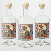  Skelet Bruid en bruidegom Hallobruiloft Likeurfles Etiket (Flessen)