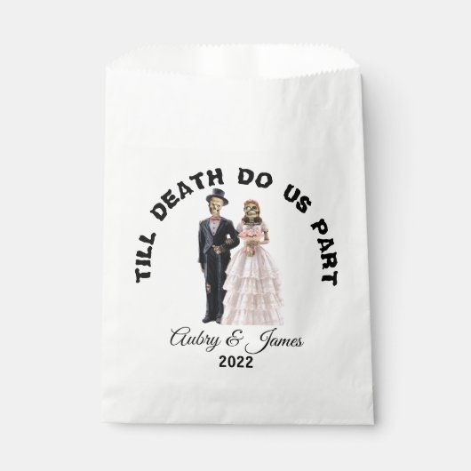 Skelet Bruid en Bruidegom Halloween Bruiloft Bedankzakje (Voorkant)