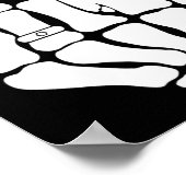 Skelet bruidegom bruiloft net getrouwd spooky goth poster (Hoek)