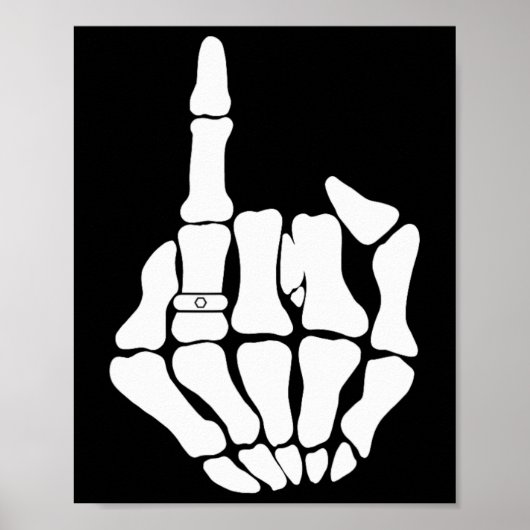 Skelet bruidegom bruiloft net getrouwd spooky goth poster (Voorkant)