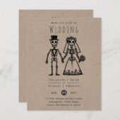 Skelet Bruiloft Cartoon Bruid Groom Fun Handgeteke (Voorkant / Achterkant)