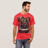 Skelet Bruiloft, gotische Liefde Omhelzing T-shirt (Voorkant volledig)