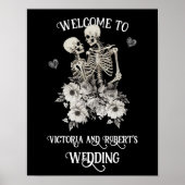 Skelet Bruiloft Paar Bruiloft Welkomstbord Poster (Voorkant)