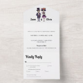 Skelet bruiloft uitnodiging alles in één (Binnen)