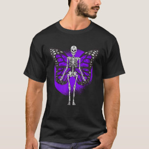 Skelet Butterfly Skull Gothic Gothic Fairycore Aes T-shirt