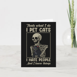 Skelet Cat Kitten Lover Grumpy Skull Kat Pet O Kaart