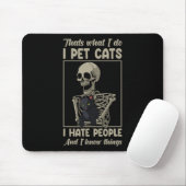 Skelet Cat Kitten Lover Grumpy Skull Kat Pet O Muismat (Met muis)