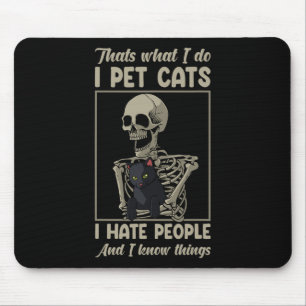 Skelet Cat Kitten Lover Grumpy Skull Kat Pet O Muismat