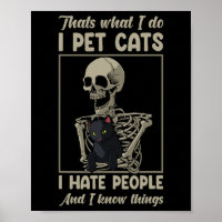 Skelet Cat Kitten Lover Grumpy Skull Kat Pet O