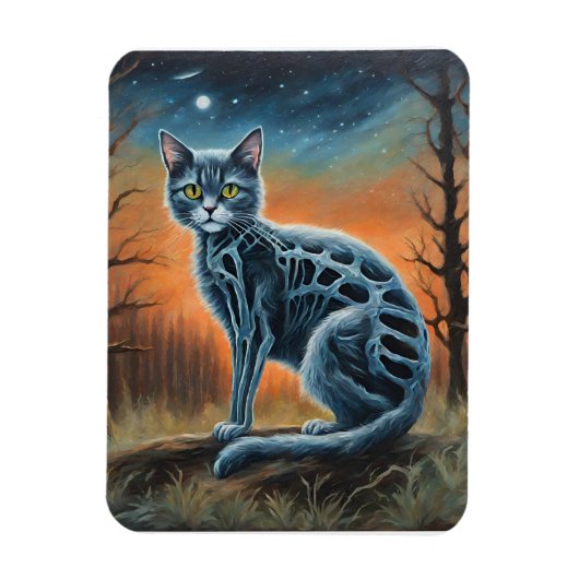 Skelet Cat Magneet (Verticaal)