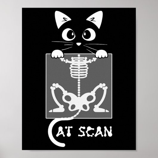 Skelet Cat Scan CT Scannen Grappige X Ray Pun Meme Poster (Voorkant)