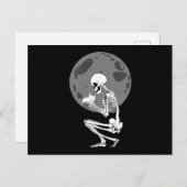 Skelet Cat Skull Kat Schattigee Gothic Halloween Briefkaart (Voorkant / Achterkant)