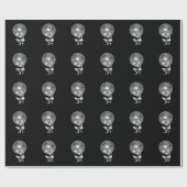 Skelet Cat Skull Kat Schattigee Gothic Halloween Cadeaupapier (Vlak)