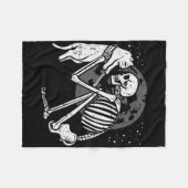 Skelet Cat Skull Kat Schattigee Gothic Halloween M Fleece Deken (Voorkant (Horizontaal))