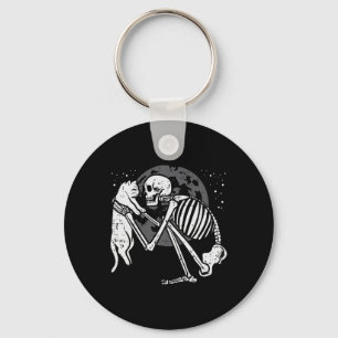 Skelet Cat Skull Kat Schattigee Gothic Halloween M Sleutelhanger