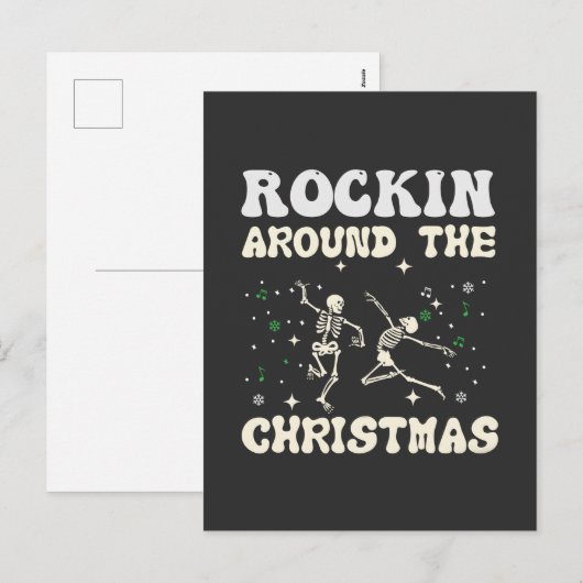 Skelet Christmas Dance Feestdagenkaart (Voorkant / Achterkant)