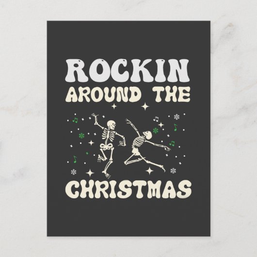 Skelet Christmas Dance Feestdagenkaart (Voorkant)