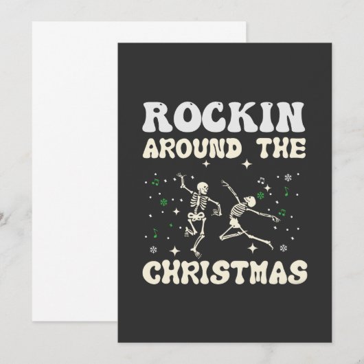 Skelet Christmas Dance Kaart (Voorkant / Achterkant)