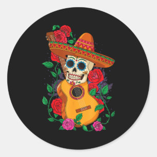 Skelet Cinco de Mayo hoed Ronde Sticker