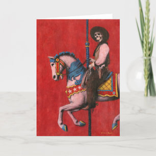 Skelet Cowboy Carrousel Wenskaart Bedankkaart