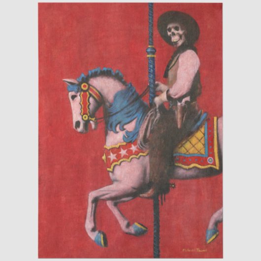 Skelet Cowboy Draaimolen Tissuepapier (Voorkant)