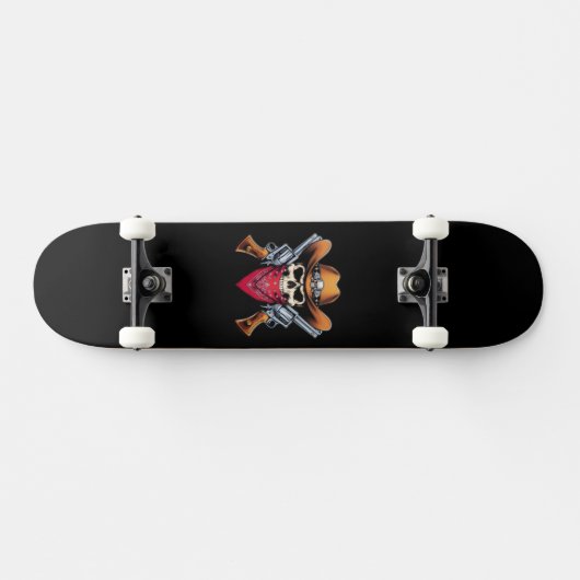 Skelet Cowboy Gunslinger Persoonlijk Skateboard (Horizontaal)