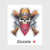 Skelet Cowboy Gunslinger Sticker (Vel)