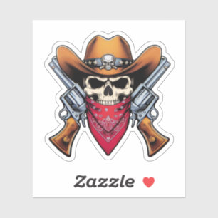 Skelet Cowboy Gunslinger Sticker