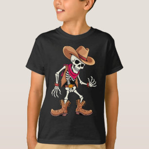 Skelet Cowboy Halloween Kostuum Kinderen Jongens M T-shirt