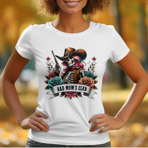 Skelet Cowboy met Pistool T-shirt