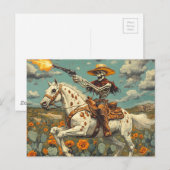 Skelet Cowboy op een Appaloosa paard in Cactus Briefkaart (Voorkant / Achterkant)