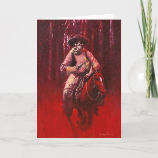 Skelet Cowboy Ruiter Wenskaart Kaart (Voorkant)