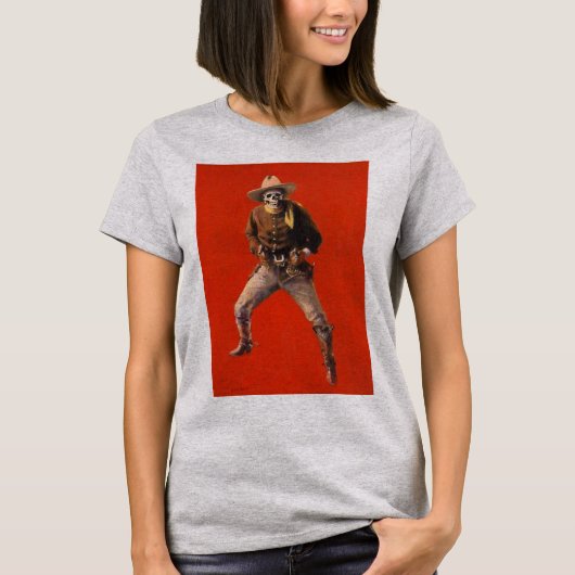  Skelet Cowboy T-Shirt voor vrouwen (Voorkant)