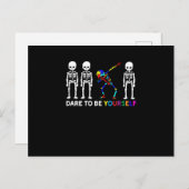 Skelet Dabbing Autisme Bewustzijn Uitnodiging Briefkaart (Voorkant / Achterkant)