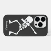 Skelet Dabbing Hoesje-Mate iPhone 14 Hoesje iPhone Hoesje (Achterkant horizontaal)