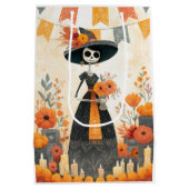 Skelet Dame La Catrina Dag van de Doden Medium Cadeauzakje (Achterkant)