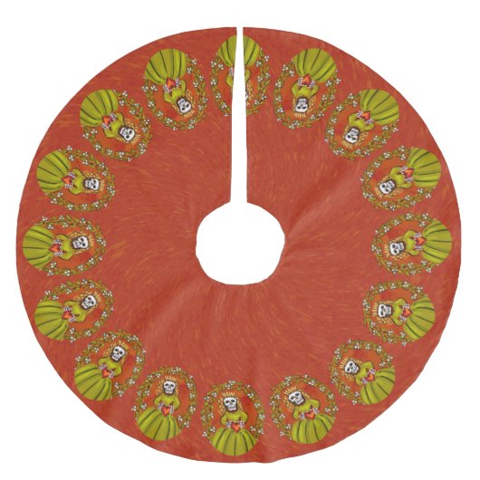 Skelet dame met hart kerstboom rok (Voorkant)
