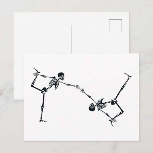 Skelet dansen Halloween Briefkaart (Voorkant / Achterkant)