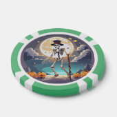 Skelet dansen onder de maan Halloween Poker Chips (Enkel)