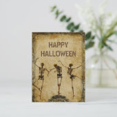 Skelet Dansend Happy Halloween Ballet Briefkaart (Staand voorkant)
