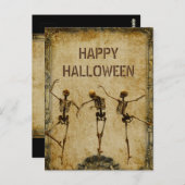 Skelet Dansend Happy Halloween Ballet Briefkaart (Voorkant / Achterkant)