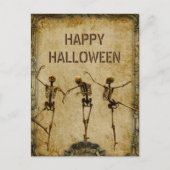 Skelet Dansend Happy Halloween Ballet Briefkaart (Voorkant)