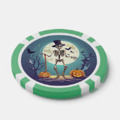 Skelet dansend onder de maan Halloween Poker Chips (Enkel)