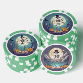 Skelet dansend onder de maan Halloween Poker Chips (Opstapeling)